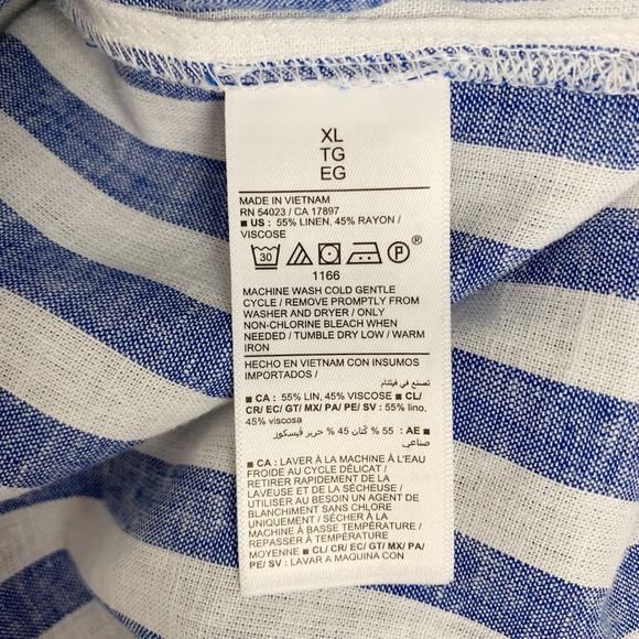 Old Navy Blue and White Striped Button-Down Shirt - Picture 9 of 9